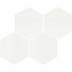 Hexagon white glossy mosaic 21x26